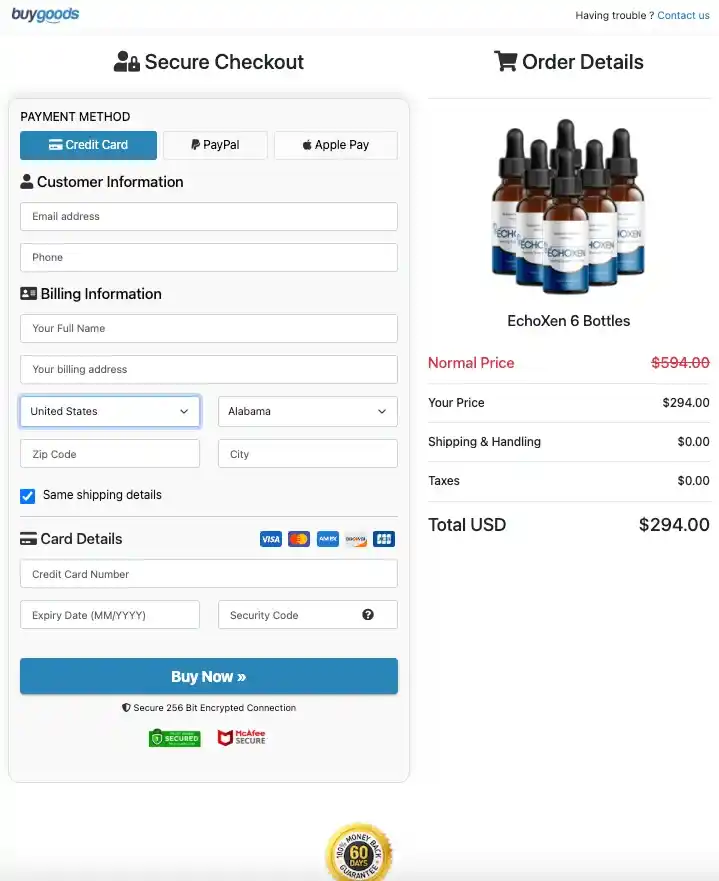 EchoXen Order Page